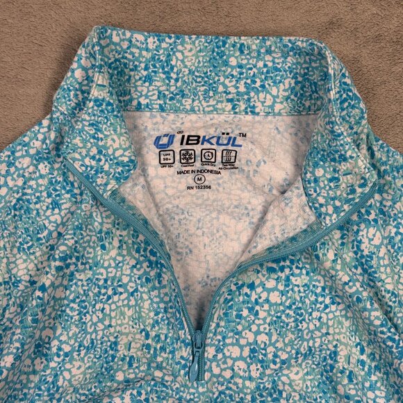 IBKUL Womens UPF 50+ Cooling Quick Dry 1/4 Zip Golf Short Sleeve Stretch Medium - Picture 2 of 7